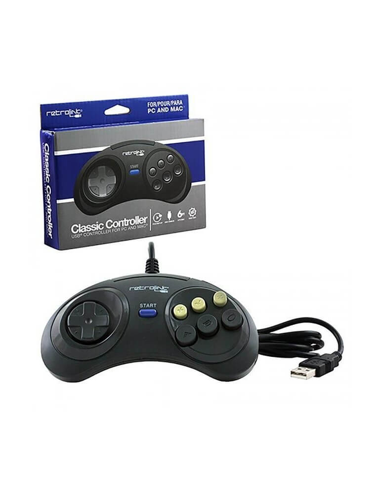 Genesis Mega Drive Style USB Controller for PC Mac-PC/Mac/Android-Pixxelife by INMEDIA