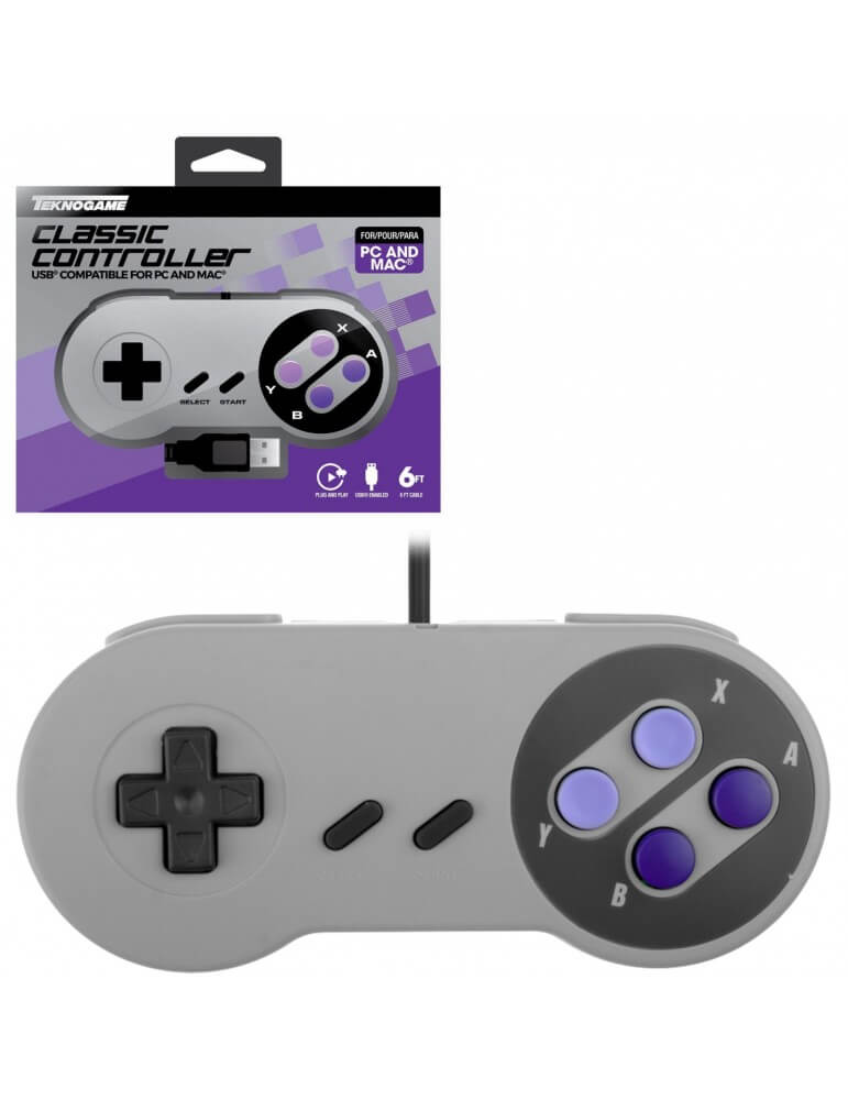 Teknogame SNES/SF Style USB Classic Controller for PC Mac-PC/Mac/Android-Pixxelife by INMEDIA