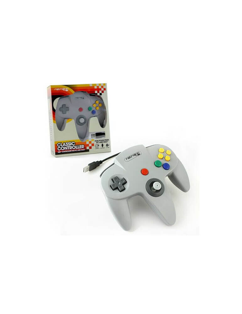Stile Nintendo 64 Controller Classico USB per PC Mac Grigio-PixxeLife-Pixxelife by INMEDIA