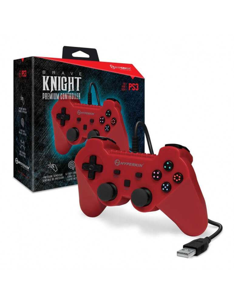 Brave Knight Premium Controller for PS3 PC Mac Red-Modern Retrogaming-Pixxelife by INMEDIA