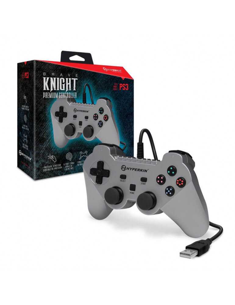 Premium Controller Brave Knight per PS3 PC Mac Argento-Retrogaming Moderno-Pixxelife by INMEDIA
