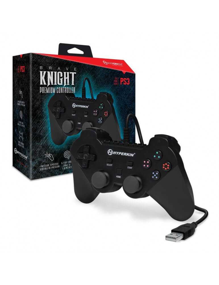 Premium Controller Brave Knight per PS3 PC Mac Nero-Retrogaming Moderno-Pixxelife by INMEDIA