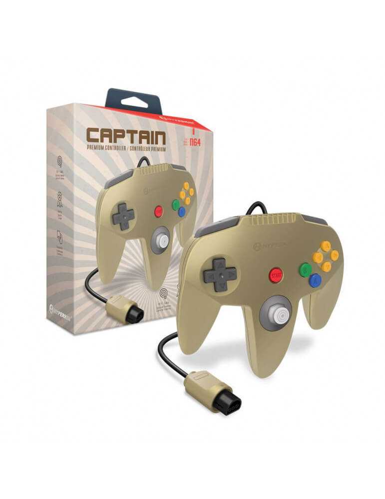 Captain Premium Controller per Nintendo 64 Oro-Nintendo 64-Pixxelife by INMEDIA