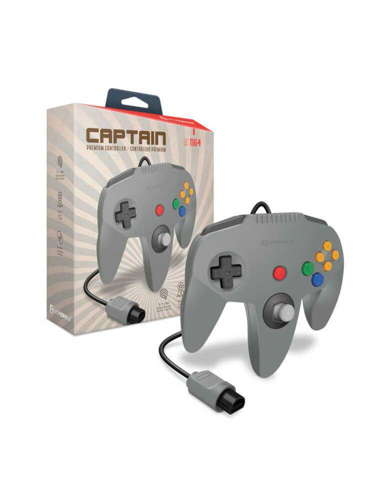 Captain Premium Controller per Nintendo 64 Grigio-Nintendo 64-Pixxelife by INMEDIA