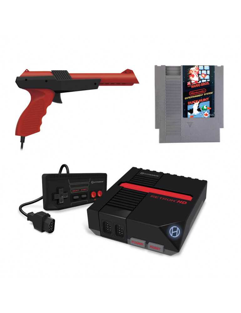 Hyperkin AV Shooter Pack con Super Mario & Duck Hunt per NES Nero-NES-Pixxelife by INMEDIA