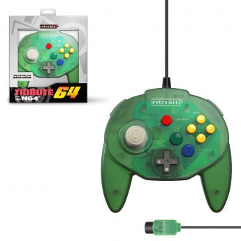 Retro-bit Tribute 64 Classic Controller for Nintendo 64 Green