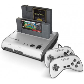 Retroduo Console NES SNES Argento/Nero