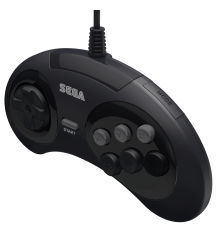 6-Button Arcade Pad Controller for Mega Drive Black