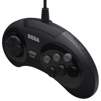 6-Button Arcade Pad Controller for Mega Drive Black