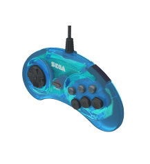 6-Button Arcade Pad Controller for Mega Drive Blue
