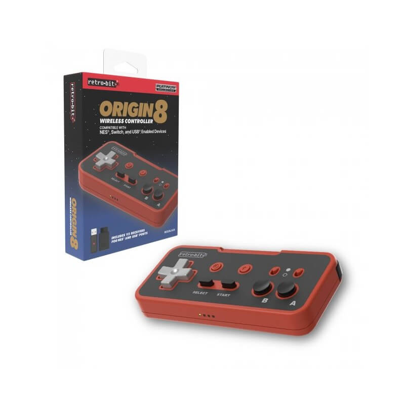 Origin8 Wireless Controller For Switch NES USB Red Black-NES-Pixxelife by INMEDIA