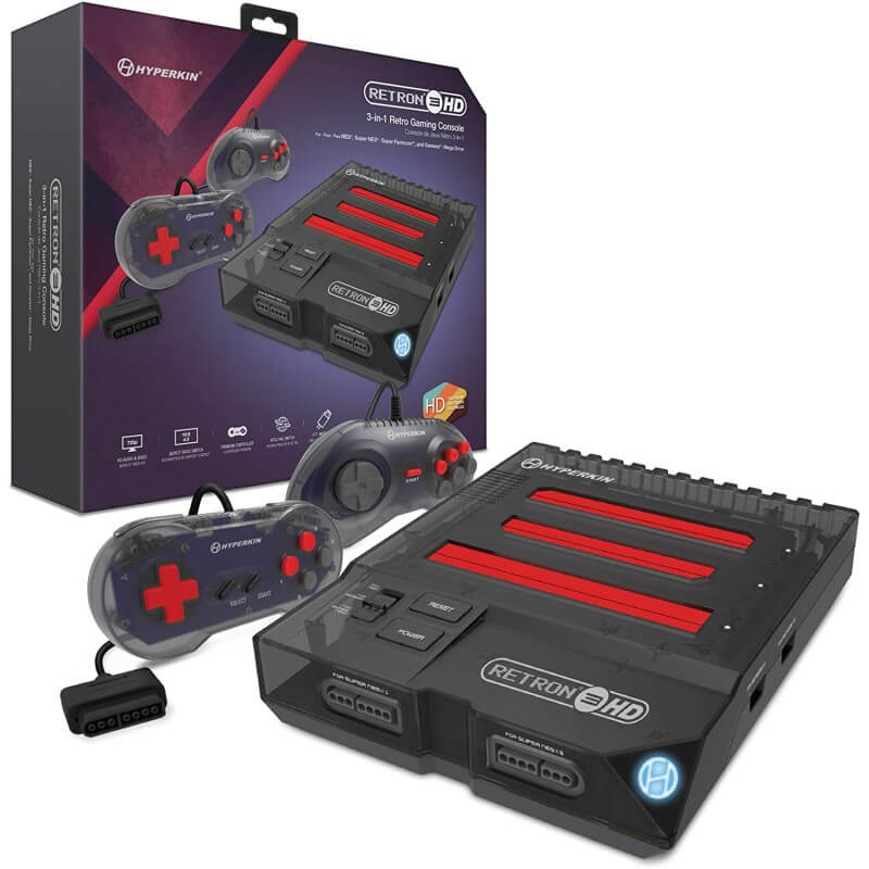 RetroN 3 HD Console for NES SNES Mega Drive Space Black-Modern Retrogaming-Pixxelife by INMEDIA
