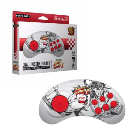 Retro-bit Street Fighter II Dual Link Controller Mega Drive PC Mac