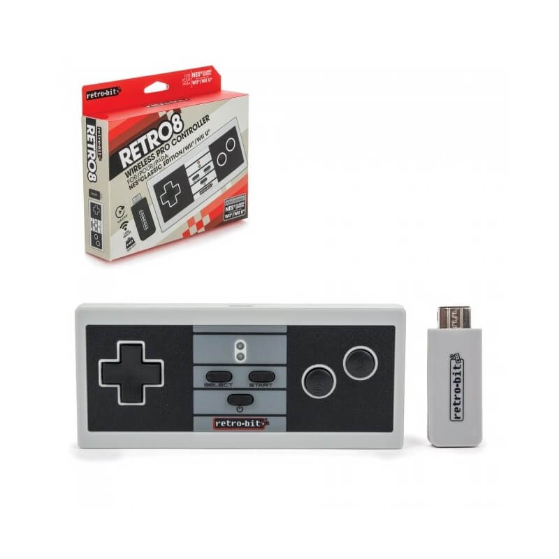 Retro-bit RETRO8 Wireless Pro Controller for NES Classic Wii Wii U-NES-Pixxelife by INMEDIA