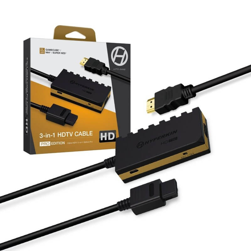 Hyperkin 3-in-1 HDTV Cable Pro Edition per GameCube Nintendo 64 SNES-Retrogaming Moderno-Pixxelife by INMEDIA