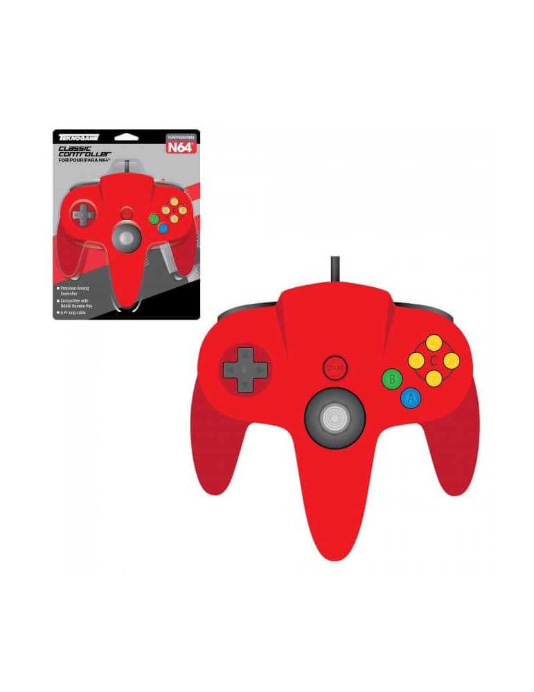 Controller Classico per Nintendo 64 Rosso-Nintendo 64-Pixxelife by INMEDIA