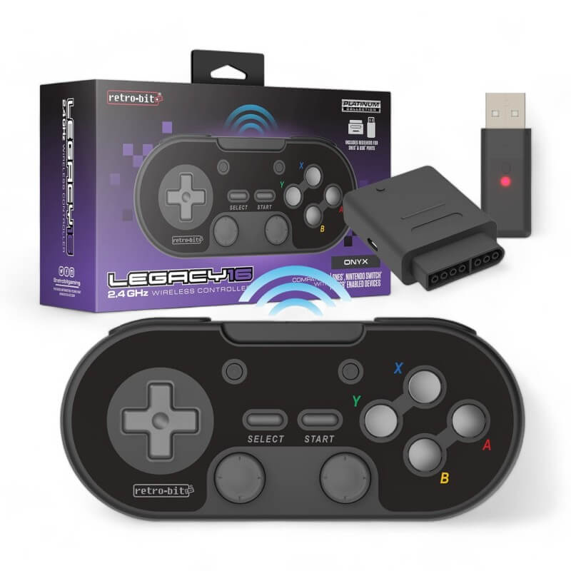 Retro-bit Legacy16 2.4G Wireless Controller Onyx-Modern Retrogaming-Pixxelife by INMEDIA