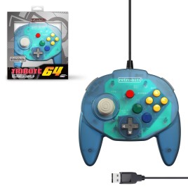 Retro-bit Tribute 64 Controller USB per Switch PC Mac Ocean Blue