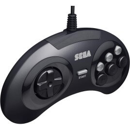 Retro-bit Official SEGA 6-Button Arcade Pad USB for PC Mac Steam Nero
