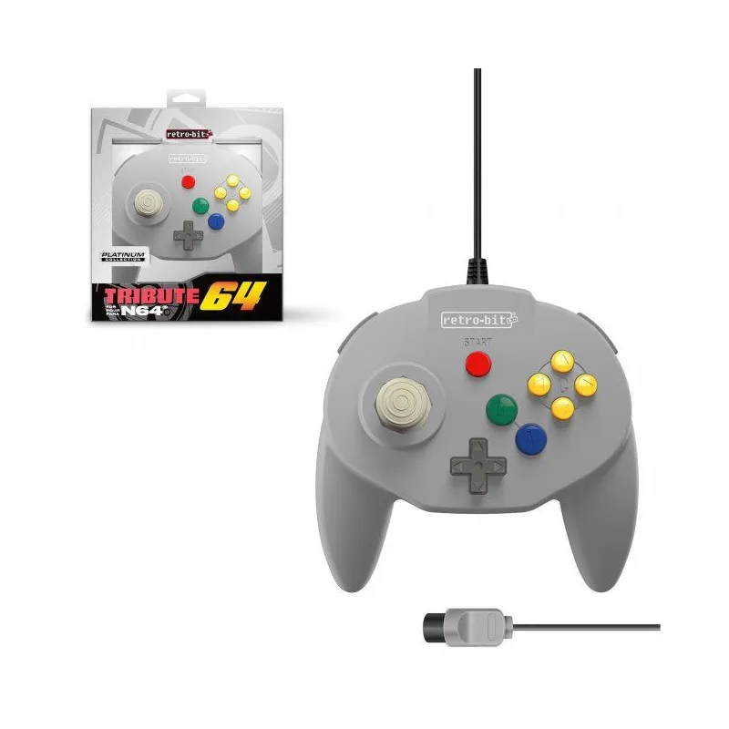 Retro-bit Tribute64 Controller Classico per Nintendo 64 Classic Grey Retro-bit Tribute64 Controller Classico per Nintendo 64 Classic Grey-Nintendo 64-Pixxelife by INMEDIA