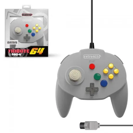 Retro-bit Tribute64 Controller Classico per Nintendo 64 Classic Grey
