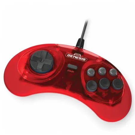 Retro-bit Official SEGA 6-Button Arcade Pad for Mega Drive Mega CD Red